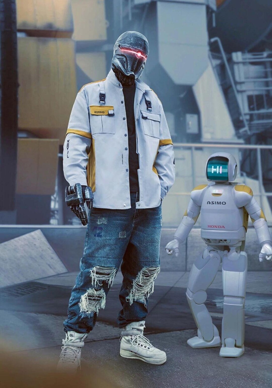 Robotics Racer Jacket Handmade Niepce Techwear Jacket | Robot 42 Streetwear Coat Unisex ...