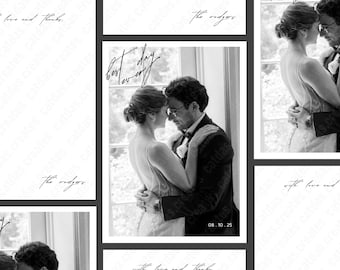 Minimalist Wedding Thank You Card, Chic Black and White, Editable Canva Template (Digital Download)