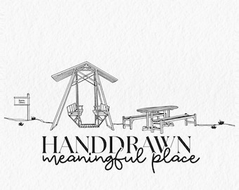 Custom Venue Illustration | Personalized Home Portrait (Digital Download)