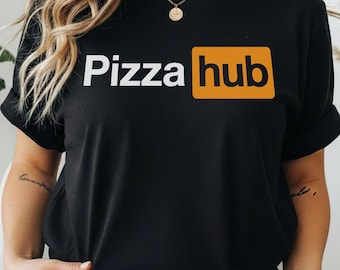 PizzaHub™ Parody Logo T-Shirt | Pizza Lover Graphic Tee