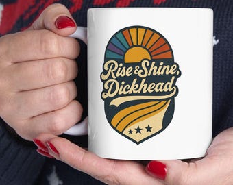 Rise and Shine eikelmok, keramische koffiekop met retro zonsopgang