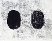 Untitled - Black and White Collagraph Print - 16x20"