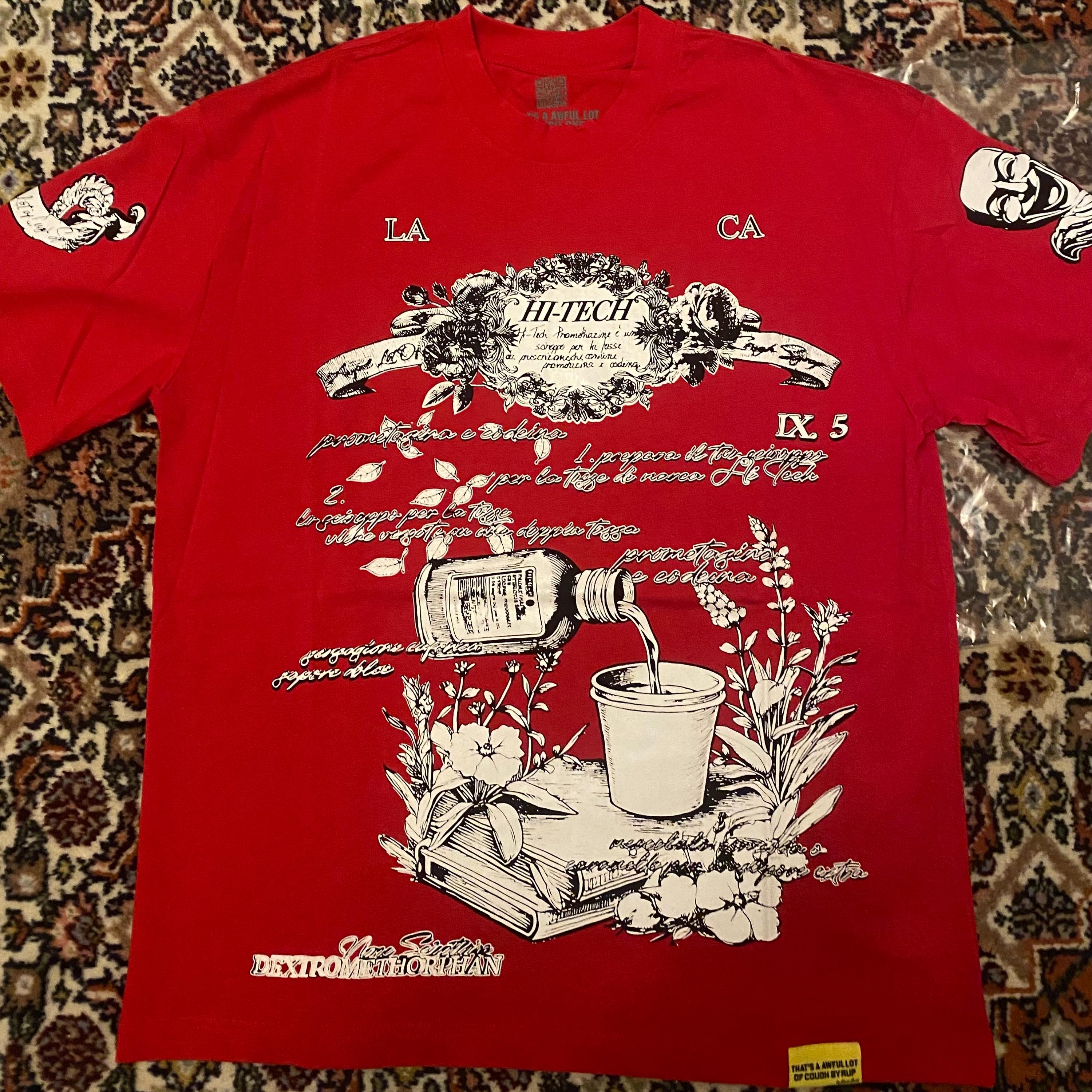 Thats an Awful Lotta Cough Syrup - Red and White T-shirt - Etsy