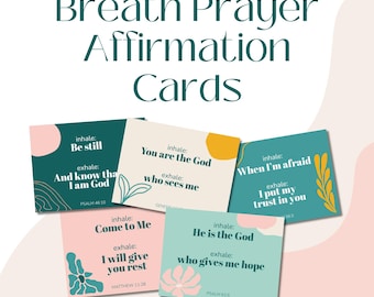 Gebetsmeditation und Affirmationskarten | Biblische Angst & Stressabbau | Glaubensbasierte Devotionalien für psychische Gesundheit