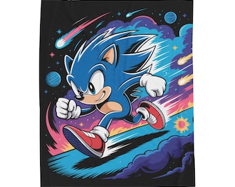 Sonic the Hedgehog Plush Blanket, Cozy Gaming Throw