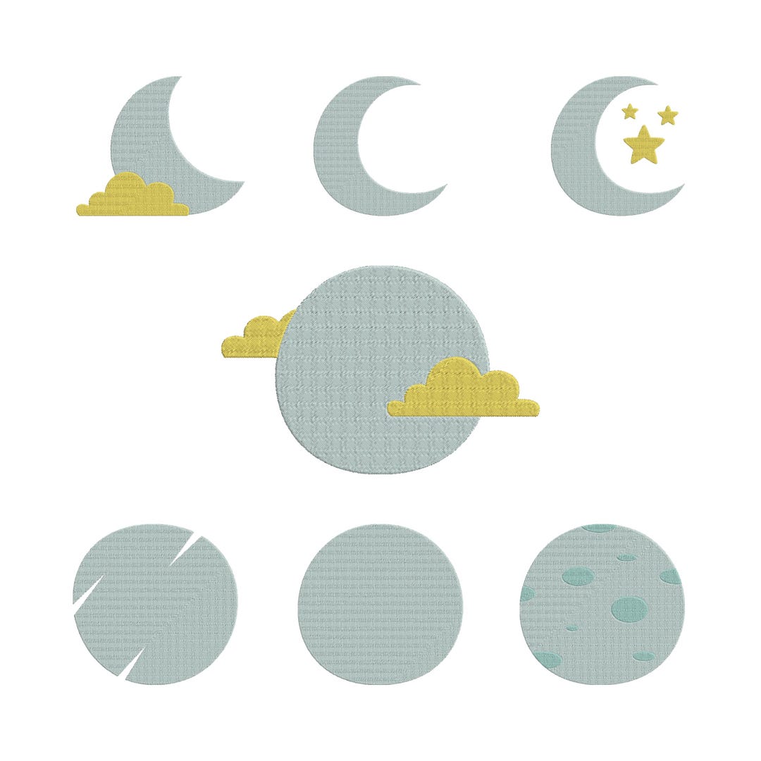 Moon Design Sample Moon Design Bundle, Crescent Moon Cloud Star , Night Sky Minimal ...