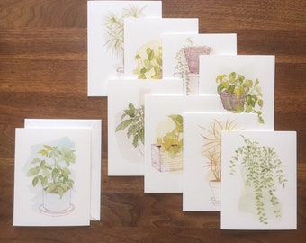 Card Set Houseplant Portrait Collection “One” to “Nine”