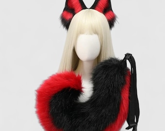 Disfraz de furry, conjunto de orejas y cola de perro, cosplay, accesorios de disfraces, furries