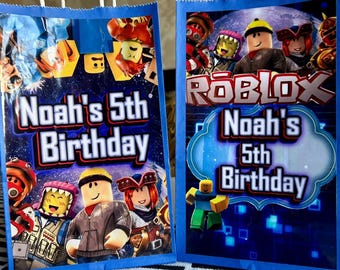 Roblox theme [boy ] Favor bags 15ct personalized with name and age
