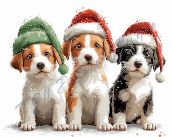12 Christmas Animal Clipart – High-Quality JPGs | Instant Download for Cards, Crafts & Printables