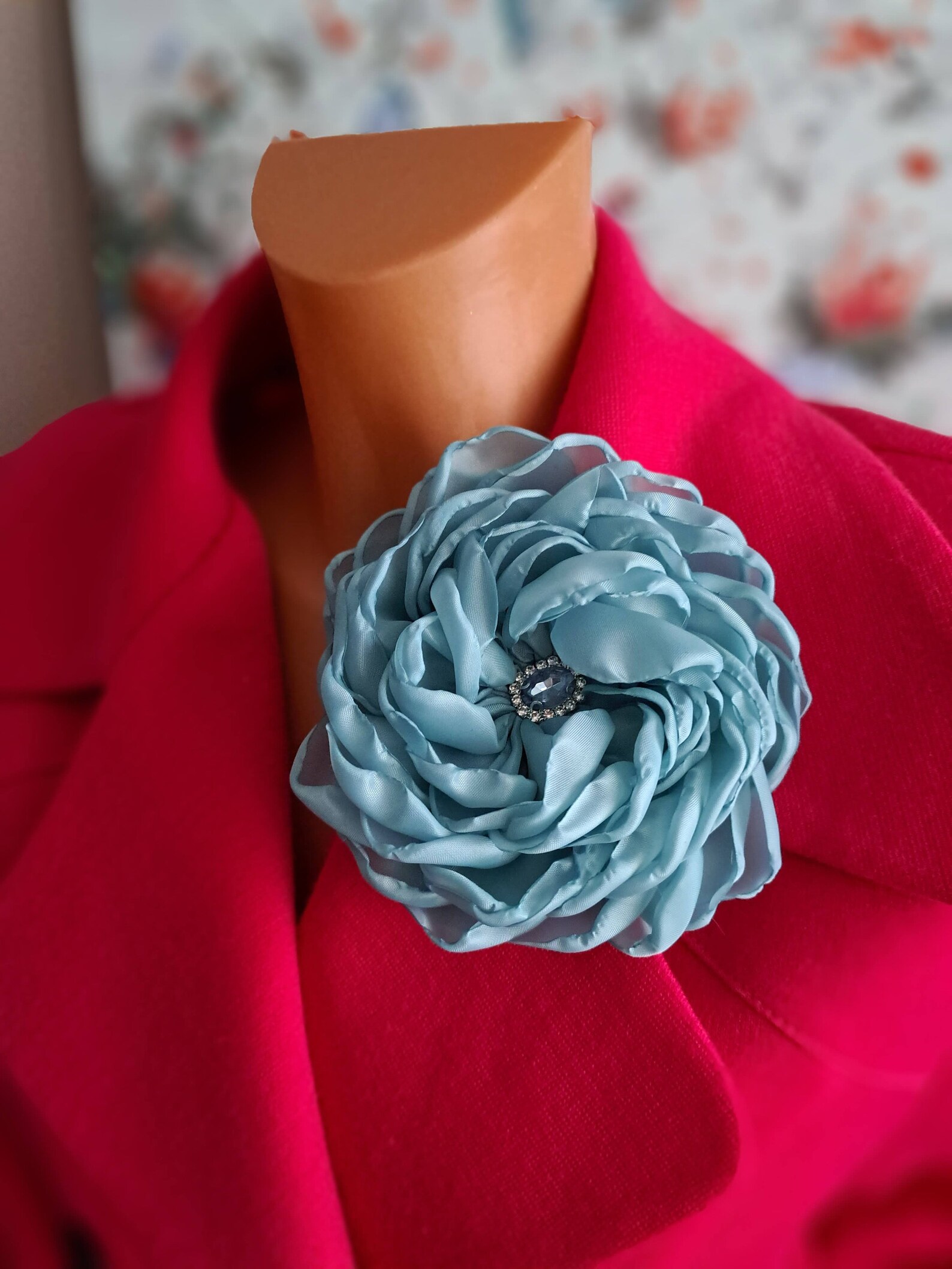 Blue Flower Pin Elegant Floral Brooch for Women Fashion Brooch Etsy