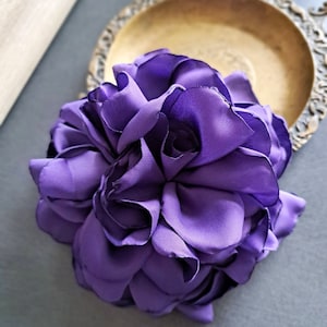 AUGTIGER Purple Flower Brooch Pin For Women – Zinc Alloy With Zircon, 1.7 Inch, For Weddings & Events
