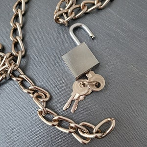 Large padlock choker Heavy stainless steel chain unisex necklace Alternative industrial style Rock punk grunge goth jewellery egirl image 5