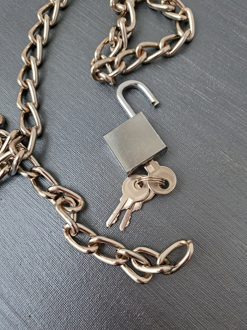 Large padlock choker Heavy stainless steel chain unisex necklace Alternative industrial style Rock punk grunge goth jewellery egirl image 5