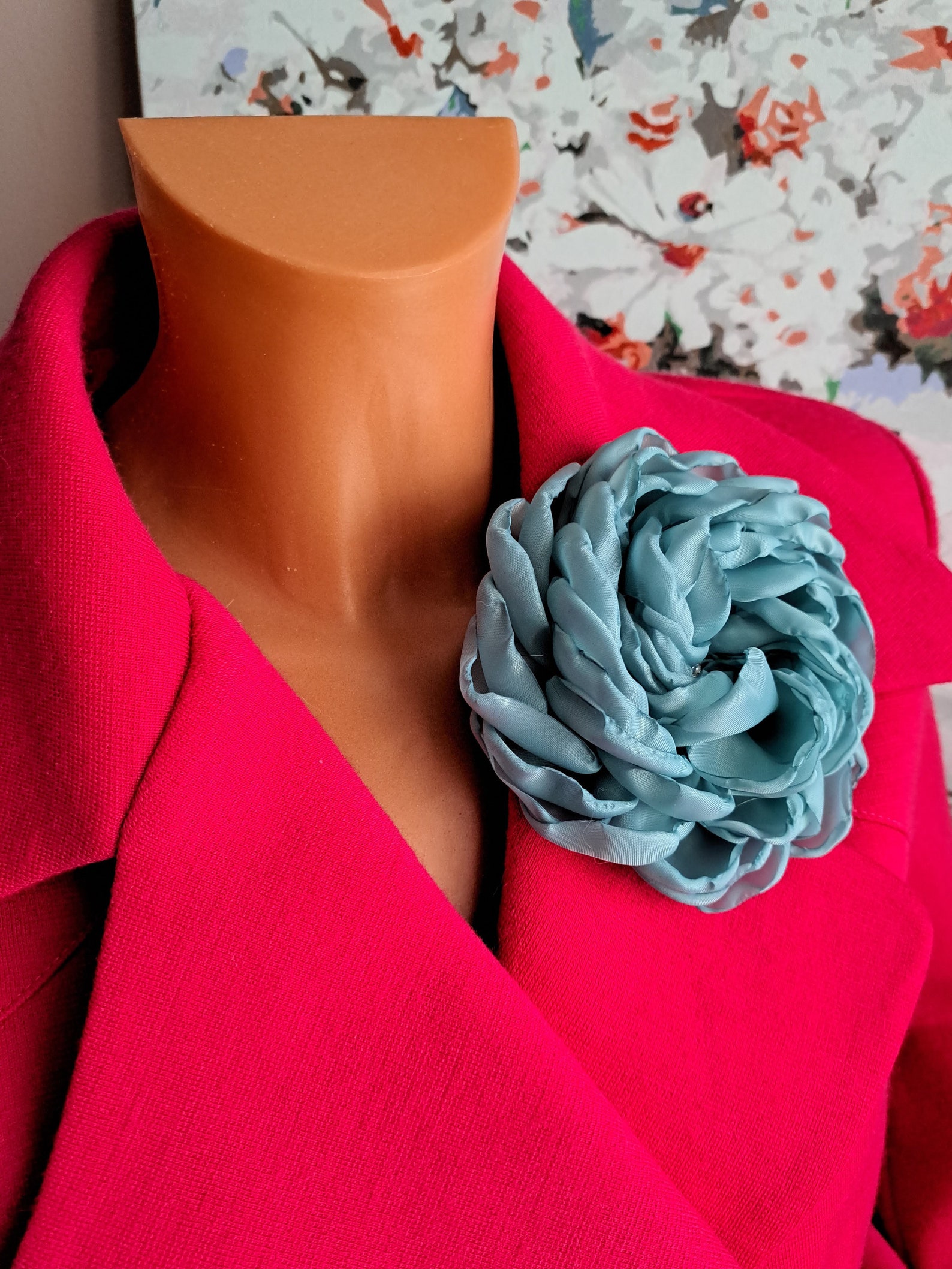 Blue Flower Pin Elegant Floral Brooch for Women Fashion Brooch Etsy