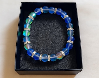 Blue Thermal Quartz Stone Bracelet | Natural Gemstone Jewelry