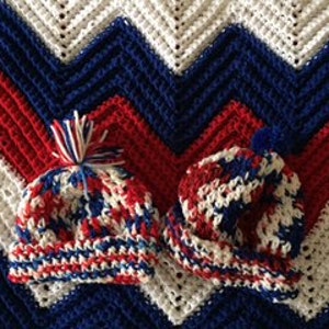 Celebrate "Red White & Blue" - American Style! Blankets, Bibs, Sweaters, Hats!