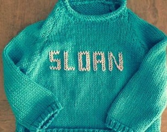 Aqua Blue Color!--- 3/6, 6/9, 9/12 mos ONLY- Cotton  Handknit  sweaters (No Hat)