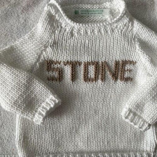 Jersey de bebé de algodón blanco 3/6, 6/9, 9/12 – Nombre o monograma bordado a mano