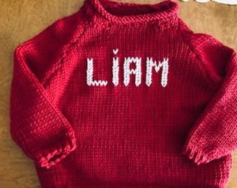 Bright Red 18mo, 2T, 3T Cotton Sweater--