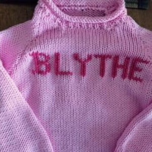 Add'l Girl Colors 6 mos, 6/9, 9/12, 12mos Cotton Colors for Baby Girls Name-Embroidered Handknit Cotton Sweaters image 9