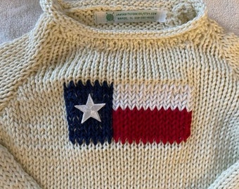 State Flags-3 mos, 6 mos , 9/12 mos Hand-knit Cotton or Acrylic Blend Sweater (No Hat)