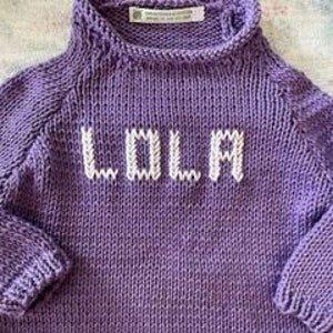 Add'l Girl Colors 6 mos, 6/9, 9/12, 12mos Cotton Colors for Baby Girls Name-Embroidered Handknit Cotton Sweaters image 8