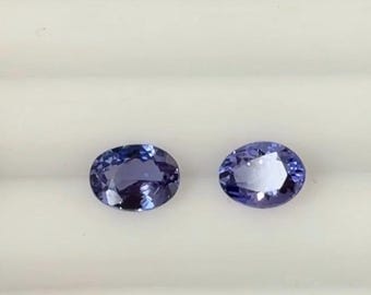 Par de tanzanitas naturales de 2,07 quilates, gemas sueltas de talla ovalada natural, piedras de tanzanita a juego para pendientes, gemas de joyería fina, nacidas en diciembre.