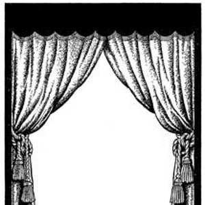 Stage Curtains Theatre Performance - Digital image - Vintage Art Illustration