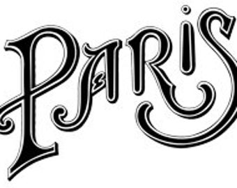 Paris Word Text Font Sign - Digital Image - Vintage Art Illustration