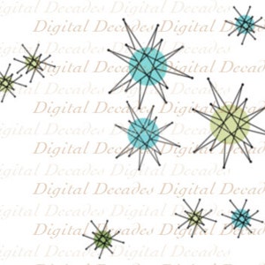 Franciscan Starburst Mid-Century Atomic Modern Star Background - Digital Image - Vintage Art Illustration