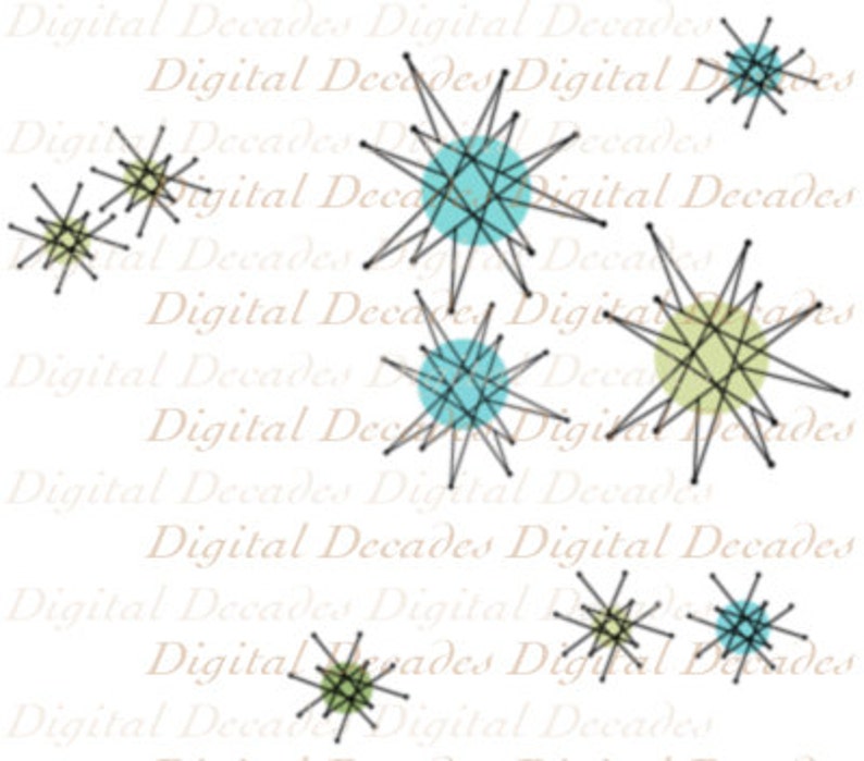 Franciscan Starburst Midcentury Atomic Modern Star Background Etsy