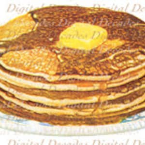 Desayuno de panqueques - Ilustración de arte vintage digital