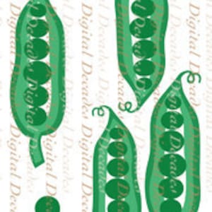 Petits pois verts anglais cosses Primavera légumes frais jardin - Image numérique - Illustration d'art vintage - téléchargement immédiat