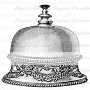 Desk Bell Hotel Business Service Announcement Call Antique - Digital Image - Vintage Art Illustration - Instant Download