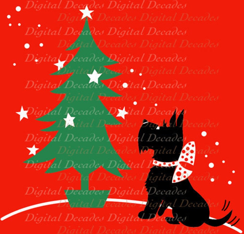 Christmas Scottie Terrier Dog Tree Red Green Terrier Etsy