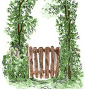 Boog Latwerk Landschapsarchitectuur Poort Parterre Vormsnoei Formele tuin Buxus - Digitaal beeld - Vintage kunstillustratie