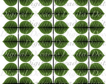 Feuilles du milieu du siècle moderne Stig Bersa Style suédois - Image numérique - Vintage Art Illustration Design rétro