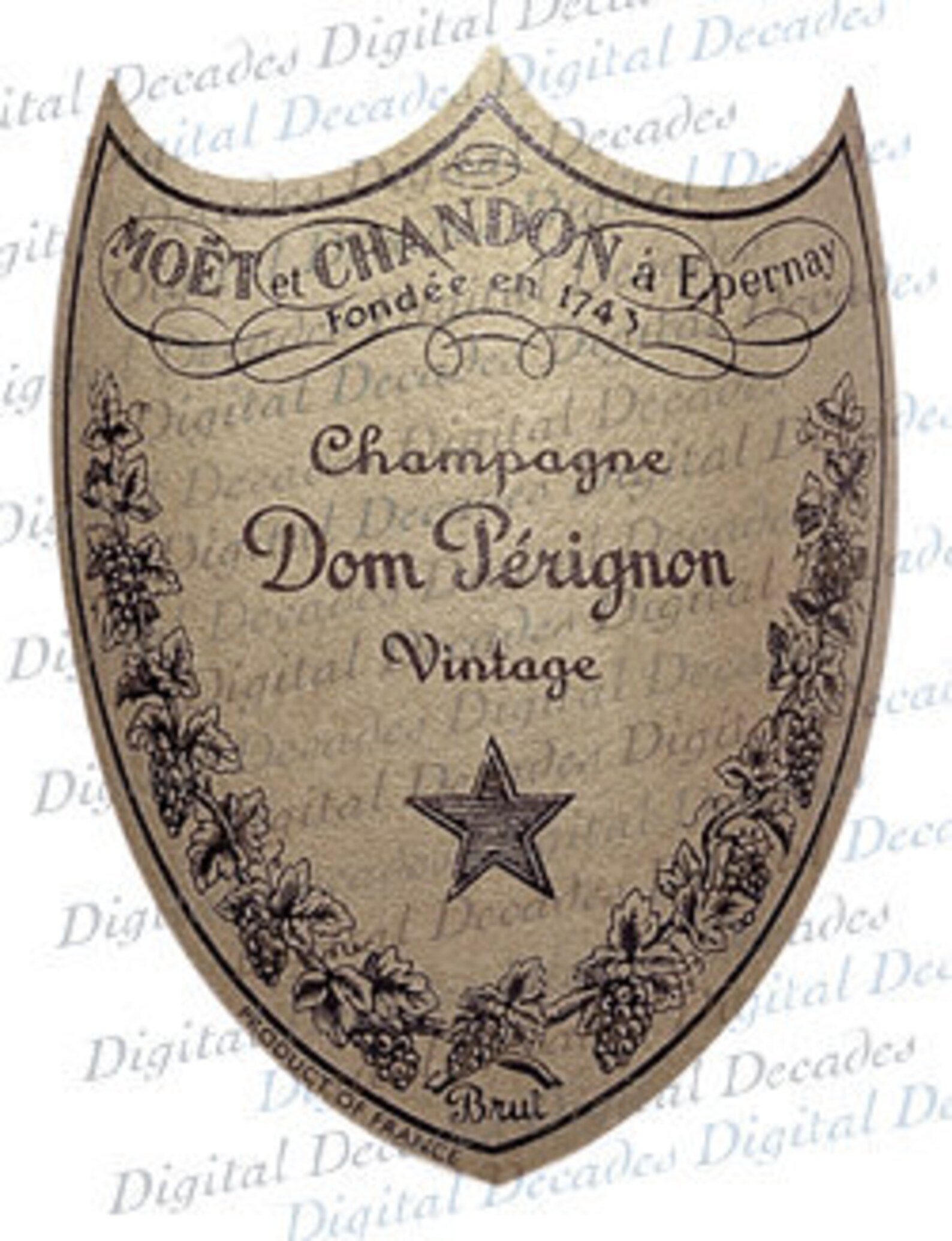Champagne Bottle Label Digital Vintage Photo Image Instant | Etsy