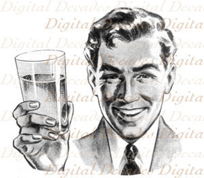 Cheers Man With Drink Beer Party Pub Toast Digital Image Vintage Art