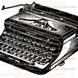 Typewriter Written Word Communication Keys Ribbon ink  paper - Digital Image - Vintage Art Illustration