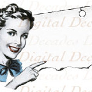 Retro Cartoon Comic  Woman - Vintage Art Illustration - Digital Image - Instant Download