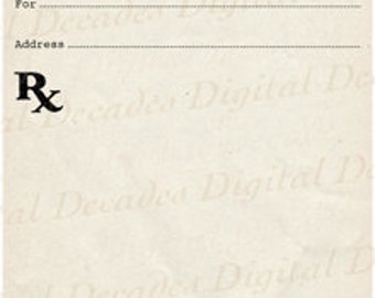 Retro Blank Prescription  -  Medical Apothecary Background Texture - Digital Image - Vintage Illustration -