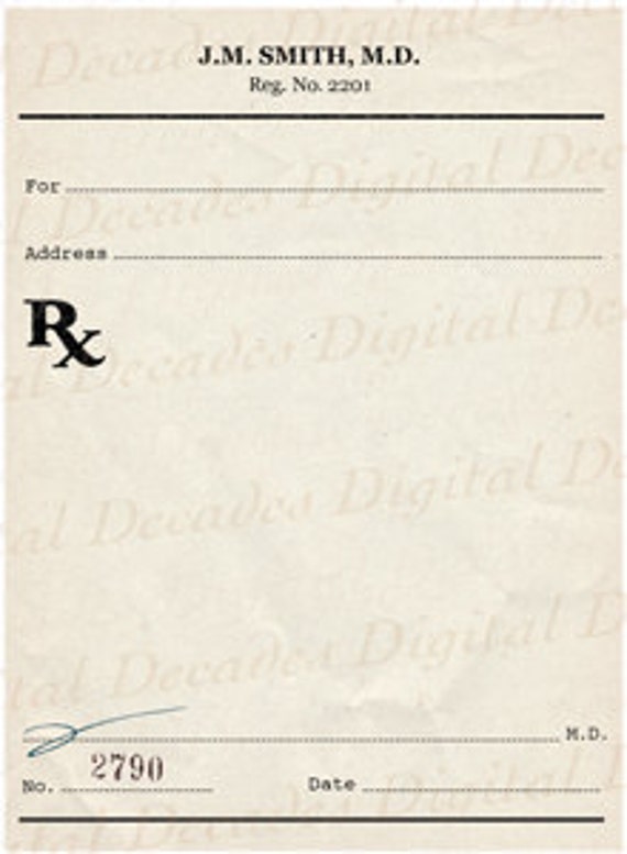 Retro Blank Prescription Medical Apothecary Background Etsy