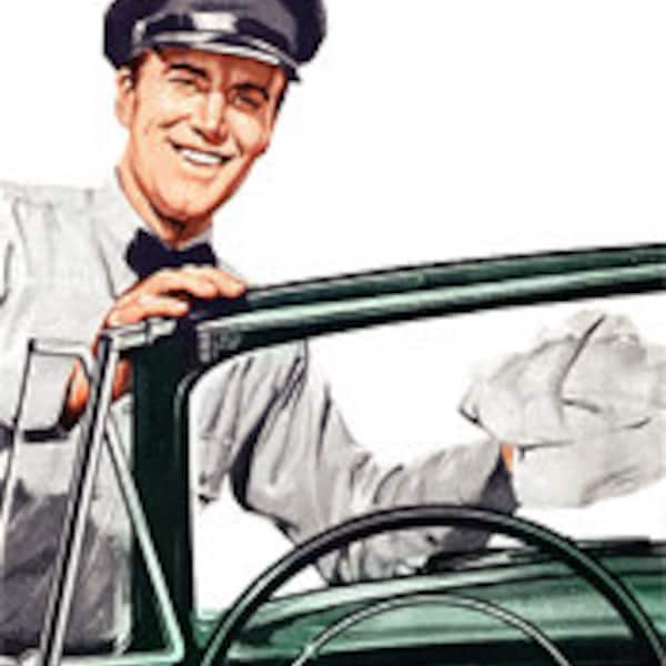 Gas Station Attendant Service Man - Digital Image - Vintage Art Illustration