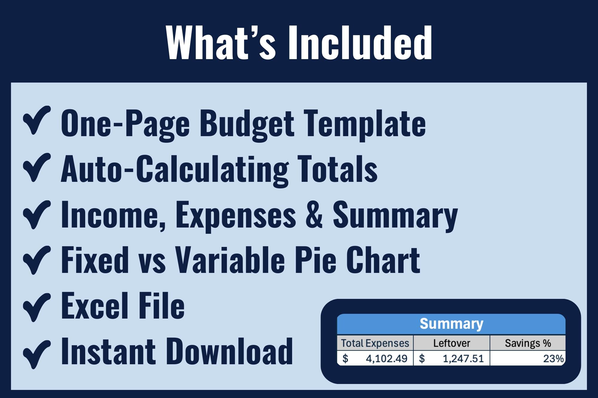 Simple Budget Spreadsheet | Easy Monthly Money Tracker Excel Template ...