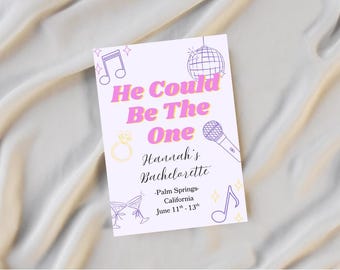 Hannah Montana Themed He könnte die Eine Bachelorette Einladung canva Vorlage