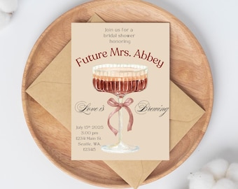 Brautparty-Einladung digitaler Download Liebe braut Brautparty-Einladung Canva Vorlage