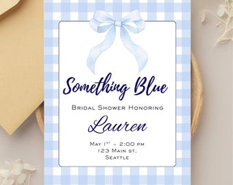 Etwas Blaues Brautparty-Einladungs-Leinwandschablone