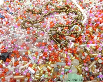 seed glass beads 180grs mix glass beads 1920s